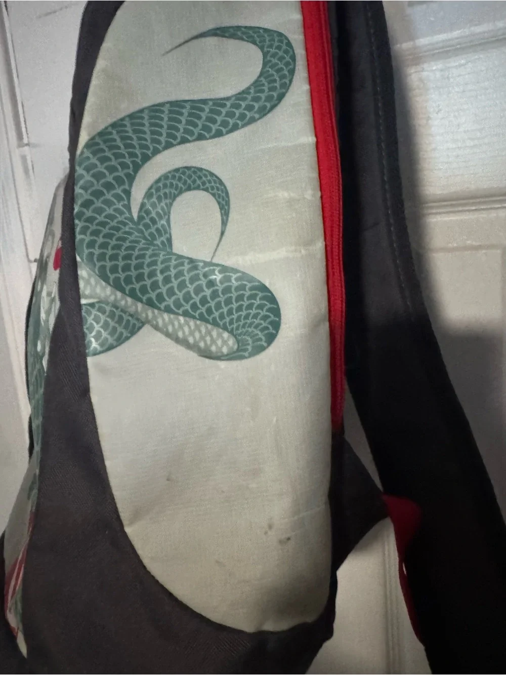 Puma Men’s Gray and red Dragon Graphic Backpack
